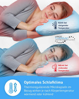 Cuscino per dormire laterale GIANFAR | Cuscino ortopedico per il supporto del collo | Memory foam ultra fresco contro mal di gola ed emicrania | Copertura termoregolante | Cuscino per dormire laterale con colonna cervicale 55X40X12/10 cm Cuscini cervicali ortopedici Naty Shop