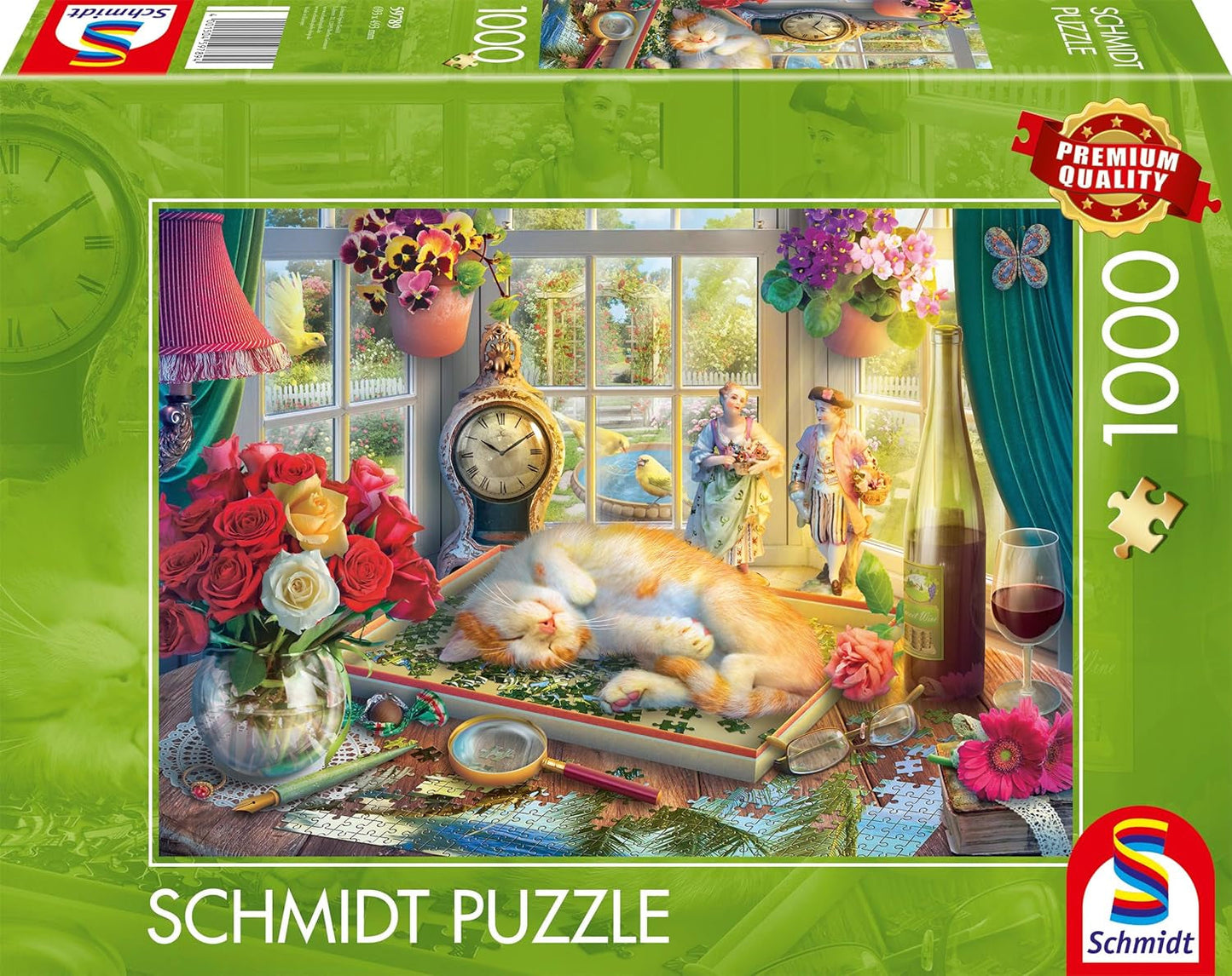 Schmidt Spiele 59789 Puzzle time con il gatto, puzzle 1000 pezzi Puzzle Naty Shop Titolo predefinito