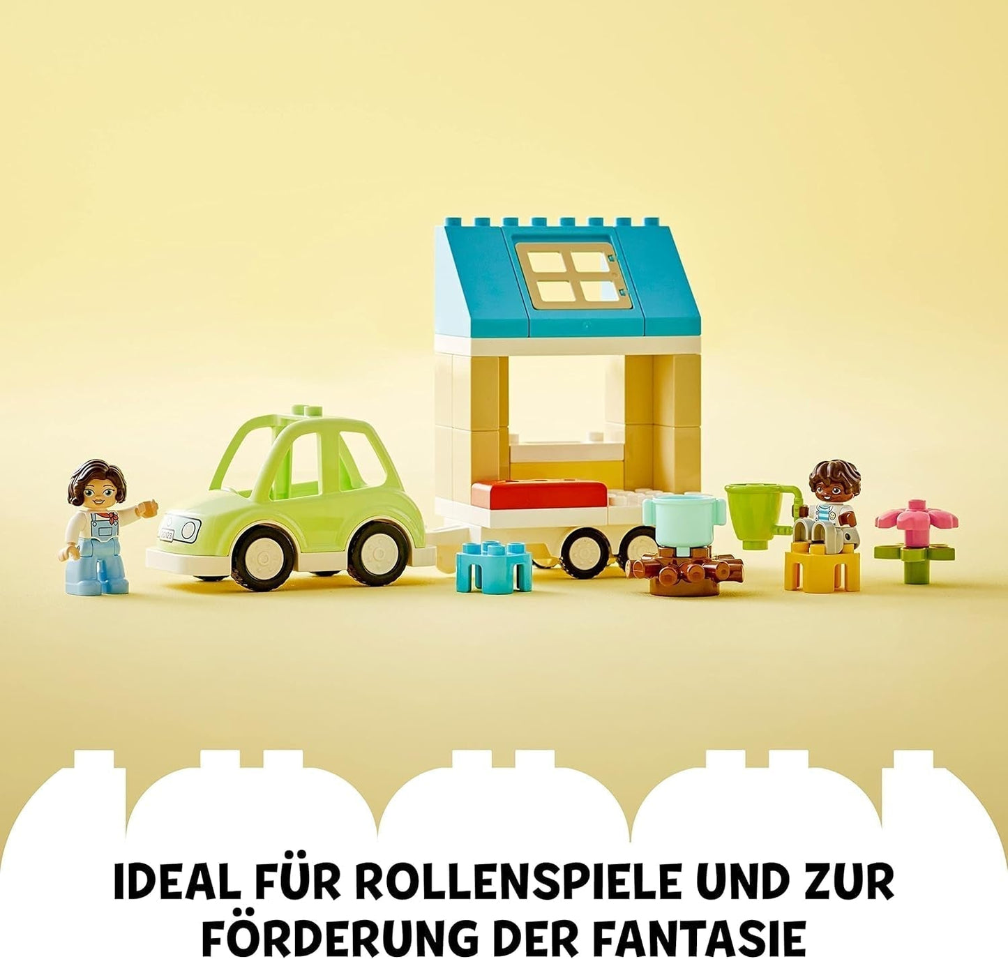 LEGO DUPLO A casa sulle ruote 10986, macchinina con grandi mattoncini, personaggi e macchinina per ragazzi e ragazze dai 2 anni, sviluppa capacità motorie complesse Set di costruzione Besuche den LEGO-Store