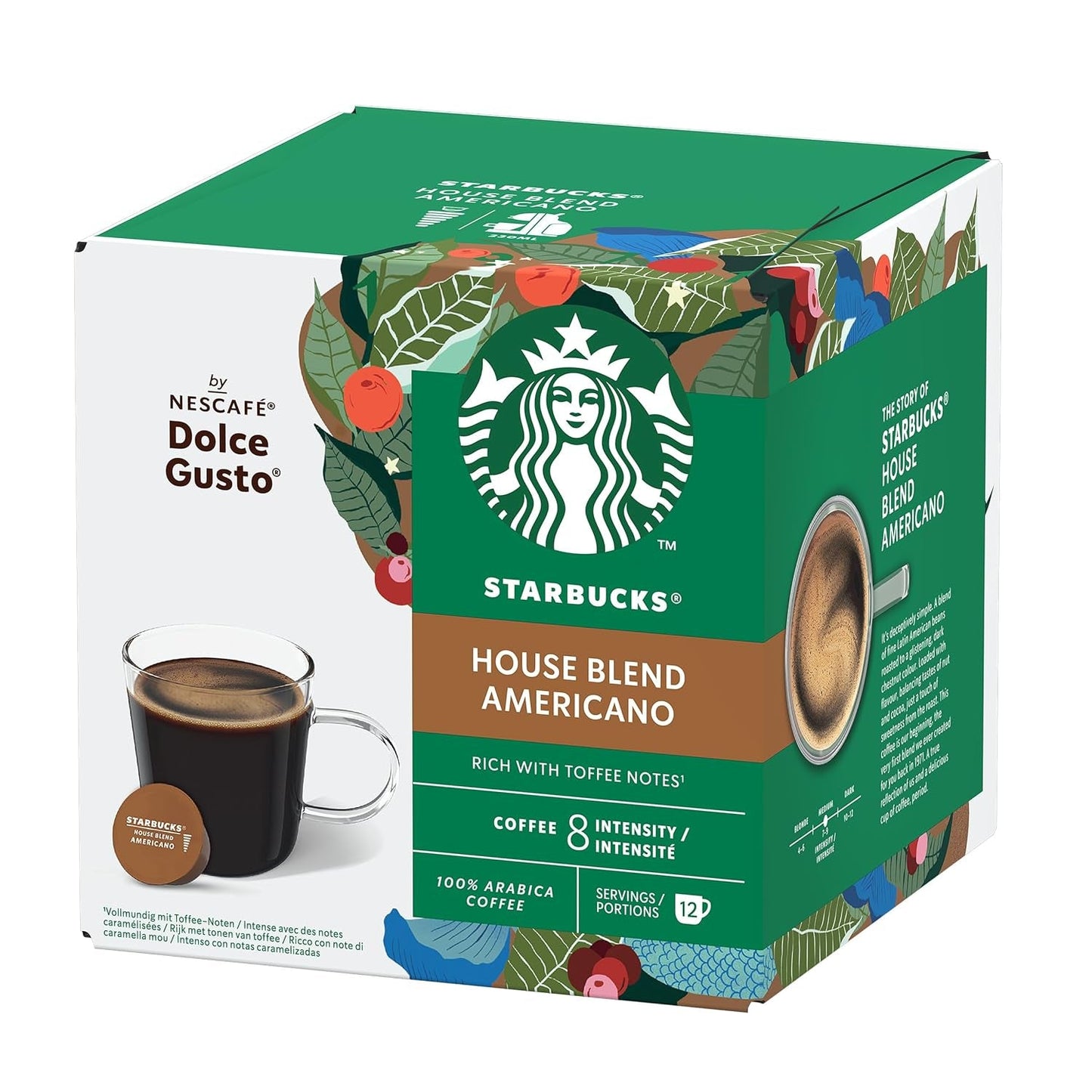 STARBUCKS House Blend di Nescafé Dolce Gusto, Mittlere Röstung, Kaffeekapseln 6 x 12 (72 Kapseln)