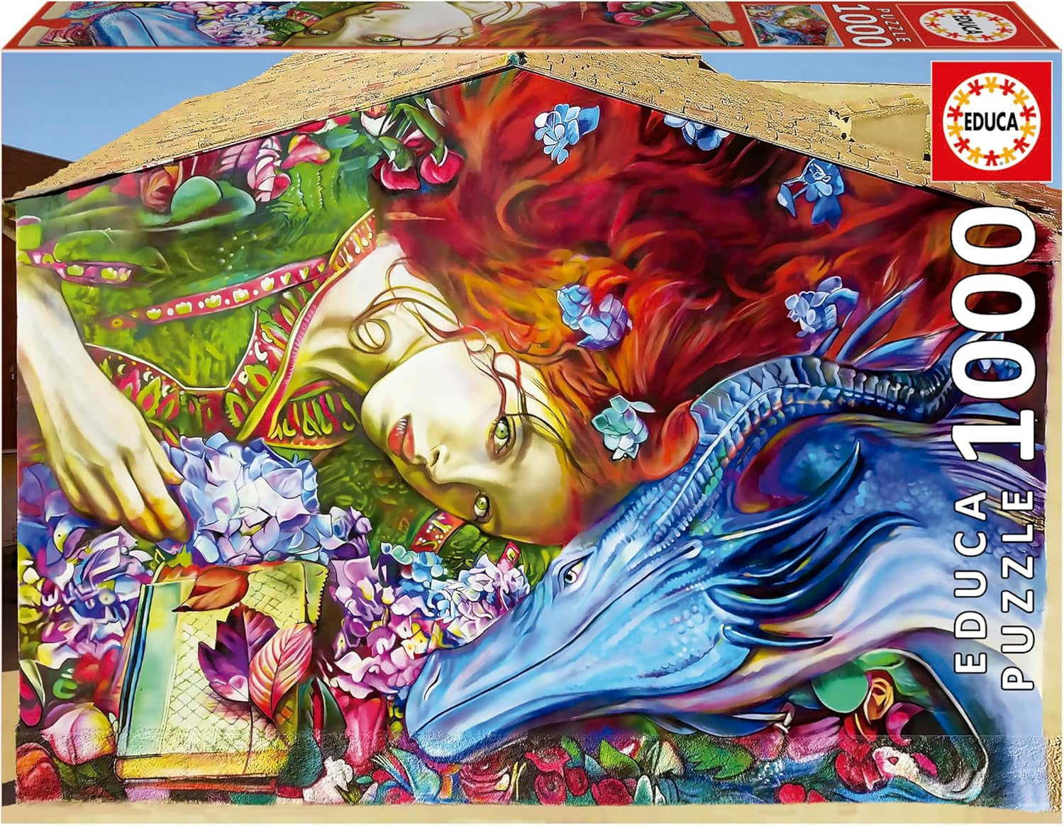 Educa - Puzzle da 1000 pezzi per adulti | Sant Jordi, Giglio Mattone. Dimensioni: 68X48 cm. Include la colla per puzzle Fixpuzzle. Per 14 anni (19926) Puzzle Naty Shop Titolo predefinito