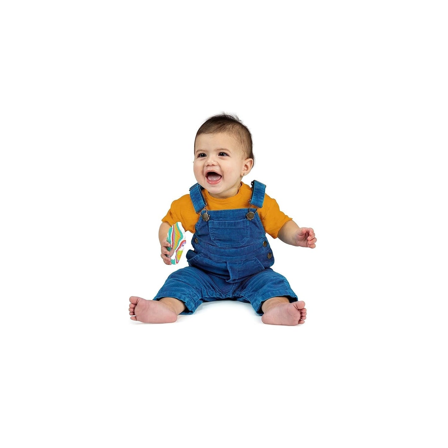 Bright Starts Anello massaggiagengive in silicone morbido e lenitivo, cono gelato facile da afferrare, senza BPA, unisex, 3 mesi+