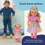 BABY nata Carla - bambola da 43 cm - capelli biondi con ciocche di alta qualità - non sono necessarie batterie - adatta per bambini dai 4 anni in su - include 7 accessori, rosa