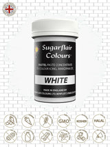 Colorante alimentare bianco Sugarflair per pasta, colorante alimentare per pasta, fondente e marzapane, colorante per pasta - 25g
