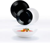 Harena N&b Glasgeschirr, 18-teilig, per 6 persone, bianco e nero
