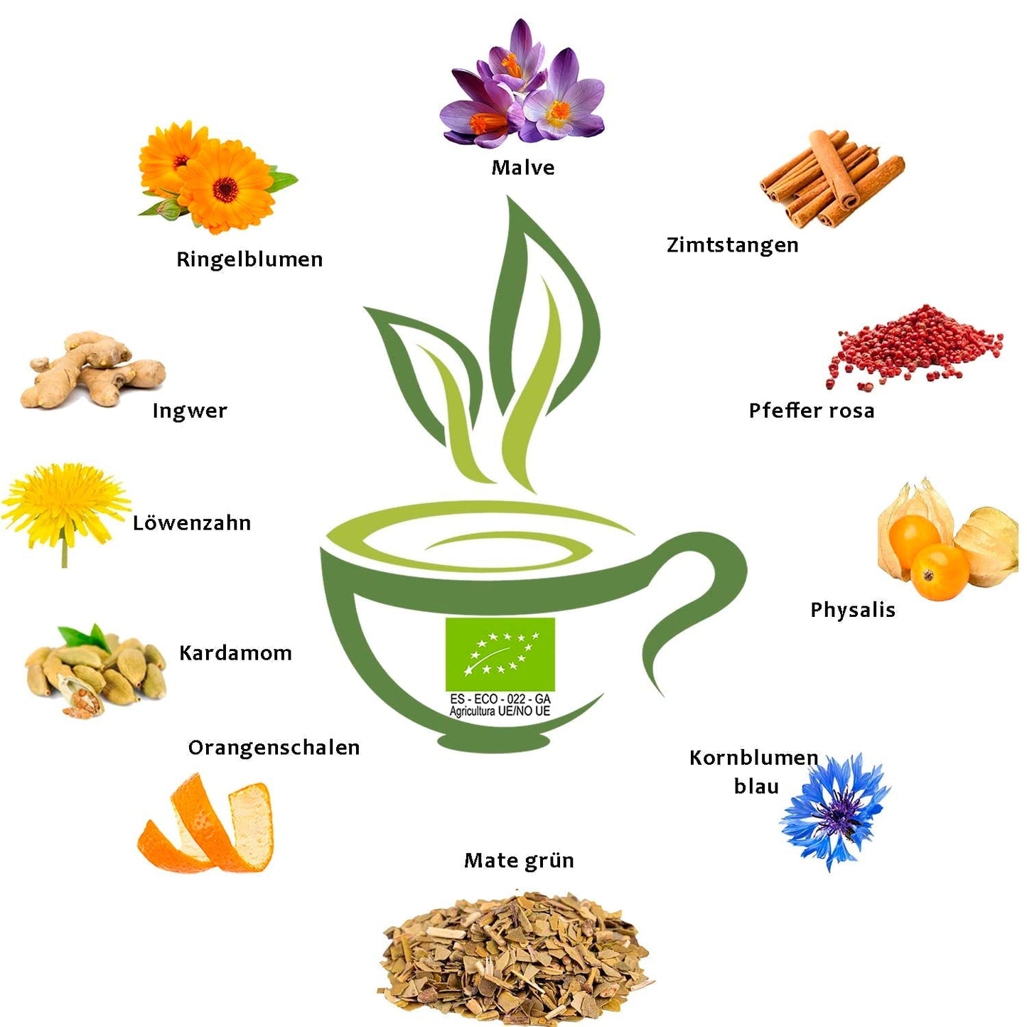 VITSTORM® Slim Tea Cardamom – Tè Yerba Mate BIO – Tè disintossicante e diuretico – 100G