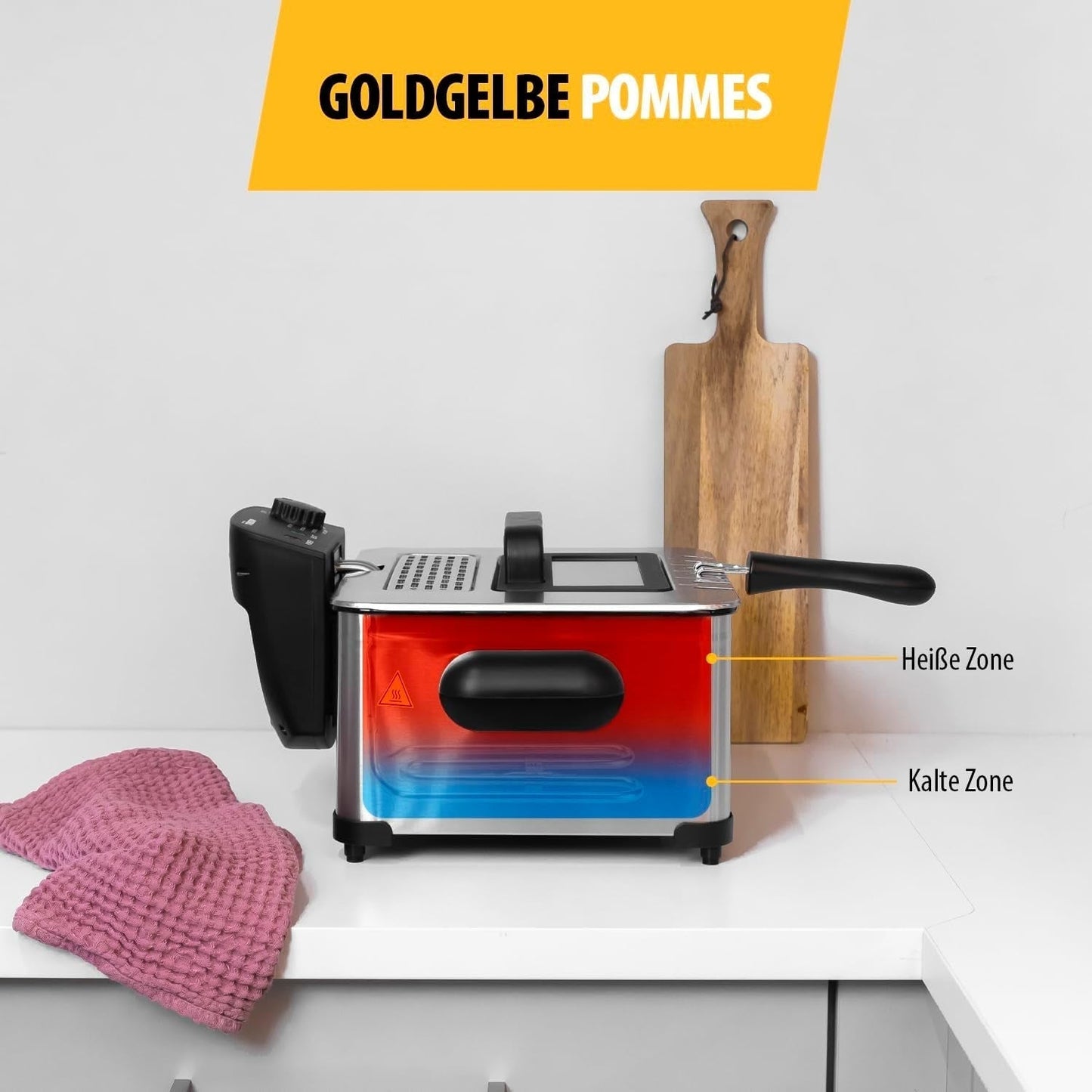 Friggitrice Tristar, 1 cestello grande e 2 cestelli piccoli, termostato regolabile, zona di raffreddamento, 5 litri, 2000 W, FR-6949 Elettrodomestici Naty Shop