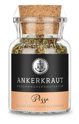 Ankerkraut Pizza, per il gusto italiano originale, come dallo Steinofen, anche per pasta, pomodoro-mozzarella e molti altri piatti, 45 g in vetro di sughero
