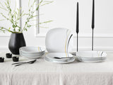 CreaTable 24029 Square City Line Series Set di stoviglie in porcellana per 6 persone, 12 pezzi, lavabile in lavastoviglie e adatto al microonde, produzione di qualità