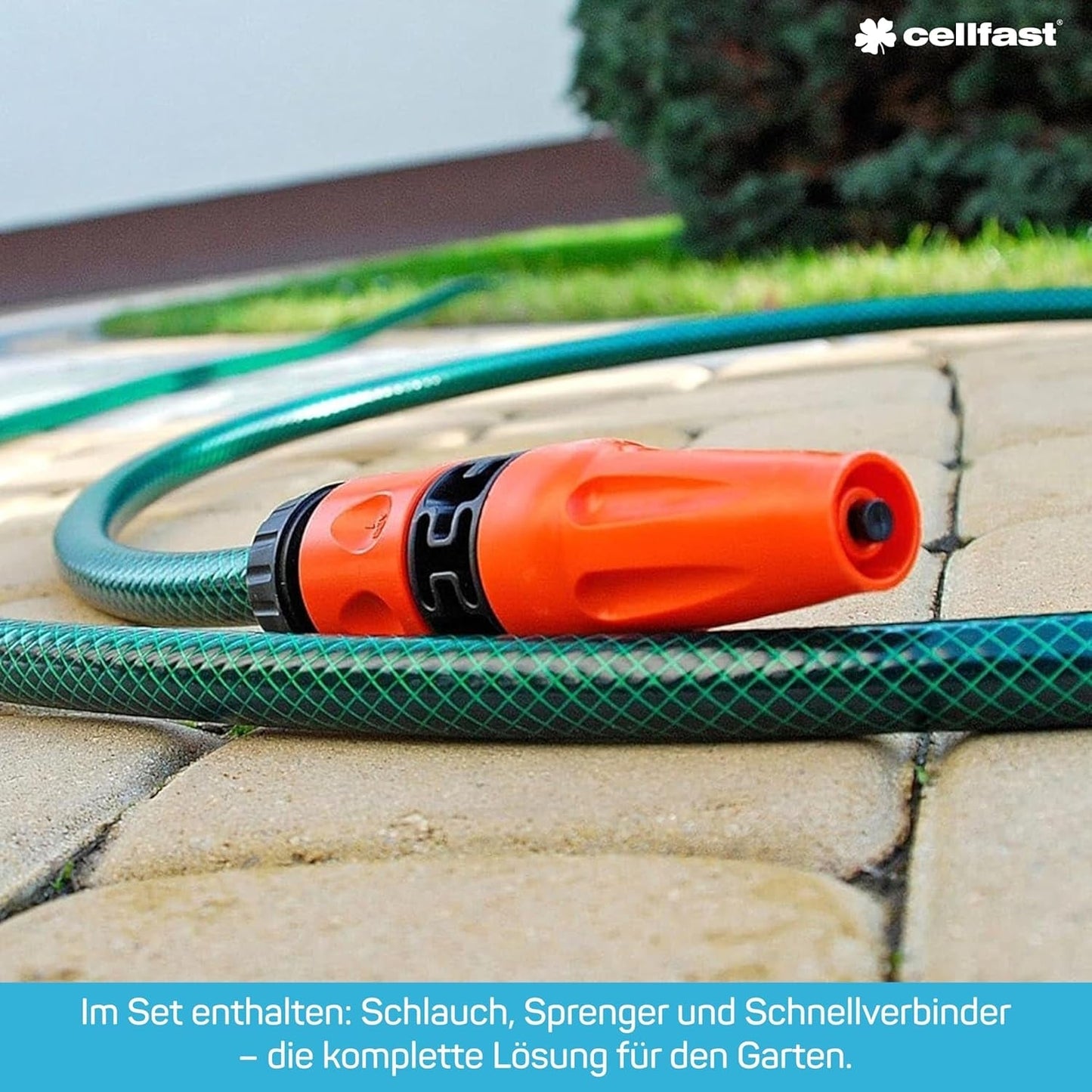 Set irrigatore CELLFAST, Irrigatore da giardino, Irrigatore da prato per fiori e piante, Connessione rapida, Economico