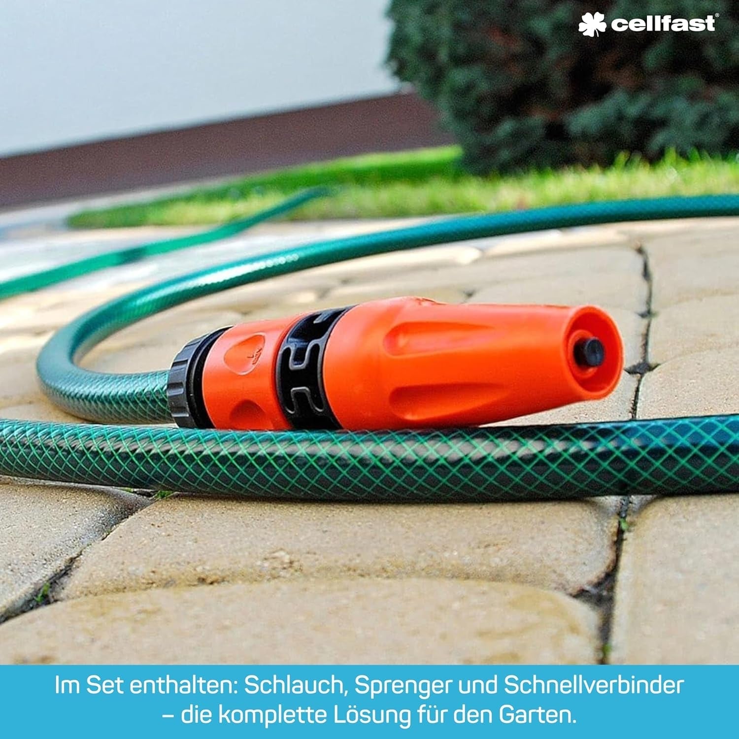 Set irrigatore CELLFAST, Irrigatore da giardino, Irrigatore da prato per fiori e piante, Connessione rapida, Economico