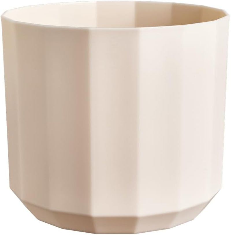 Vaso rotondo elho Facet 23 cm - per uso interno - 100% plastica riciclata - Ø 22,7 x H 20,4 cm - Rosa/Rosa mandorla