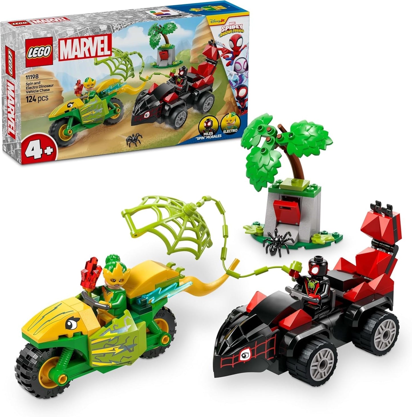 LEGO Marvel Divertimento d'azione con spin ed elettro nei loro Dino Speedster, Auto da supereroe costruibile per ragazzi e ragazze a partire da 4 anni, Set di eroi con macchinina, Spidey e i suoi super amici 11198 Set da costruzione Beuche den LEGO-Store Titolo predefinito