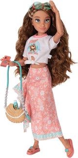 Bambola Vaiana con accessori, 29 cm, 13 punti di articolazione, licenza ufficiale Jakks Pacific. Completo di accessori combinabili e uno scintillante anello di Topolino!