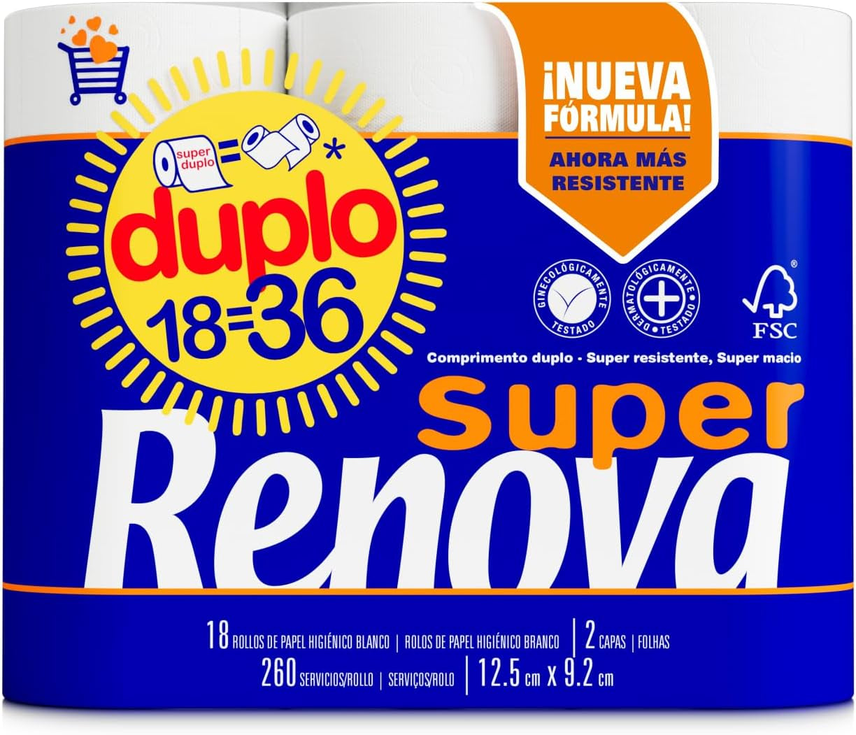 Carta igienica doppia Renova, 18 rotoli
