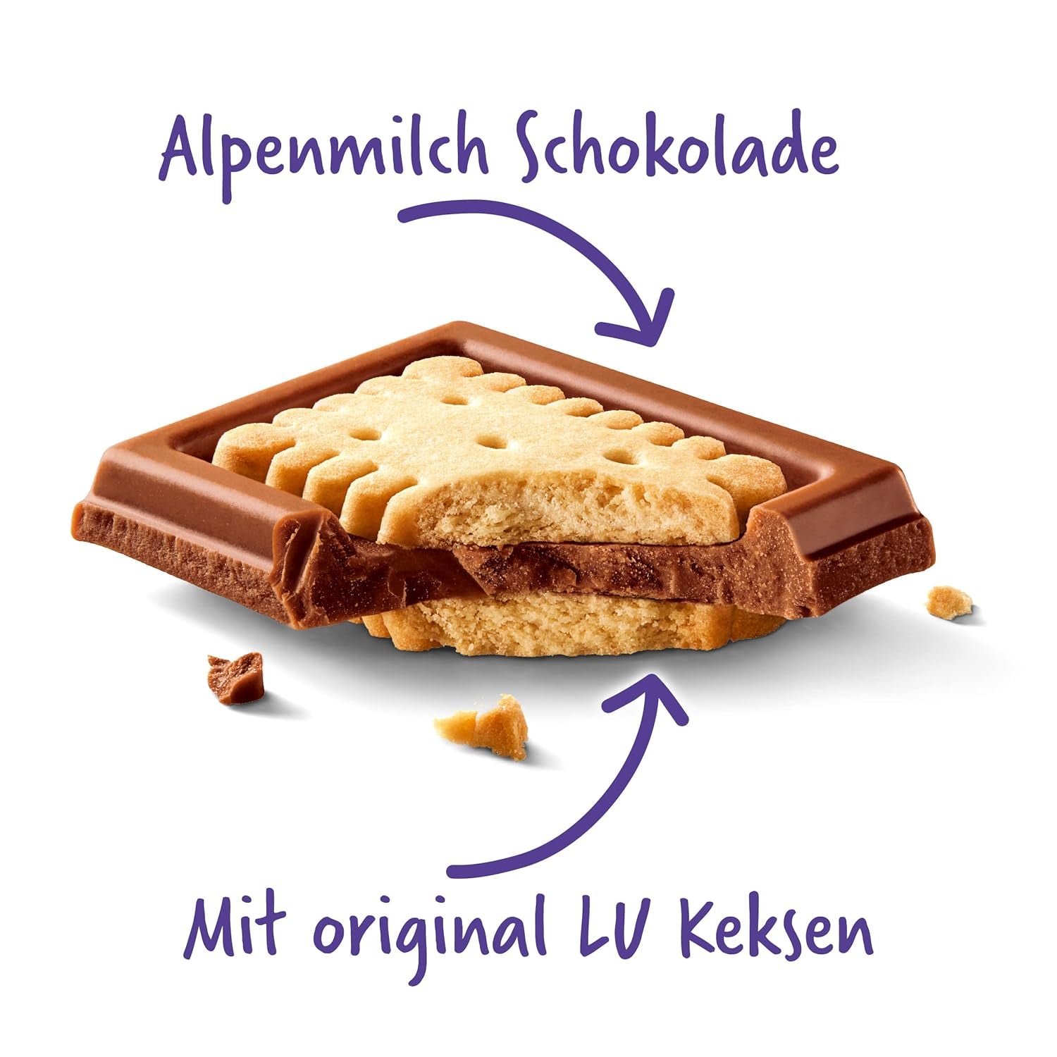 Milka LU – Cioccolato al latte alpino con croccanti biscotti LU – 87g
