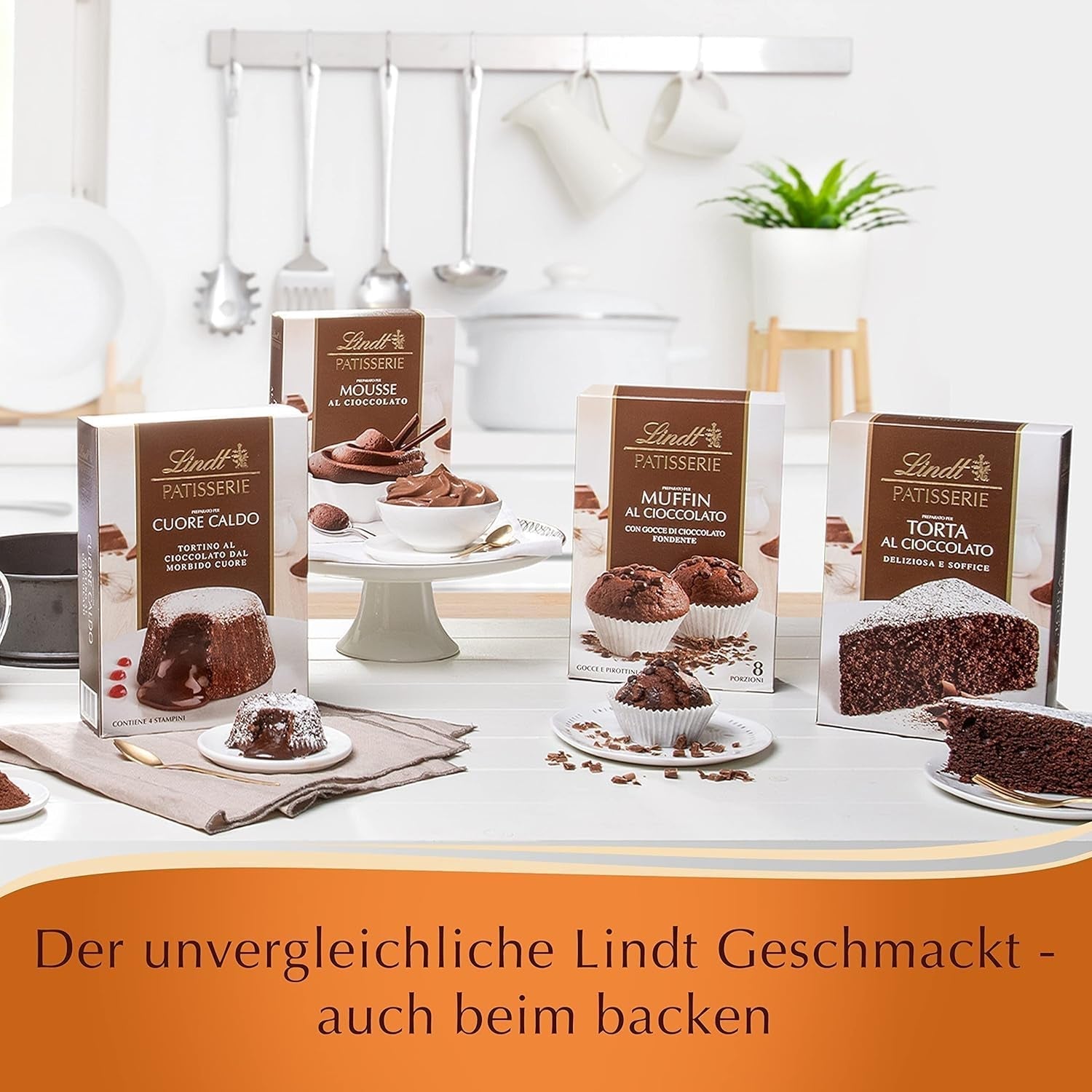 Lindt & Sprüngli Feines Backen Kuchenmischung, Backmischung, 8 Portionen, Lactosefrei, 400 G Mix per cuocere e cucinare Naty Shop
