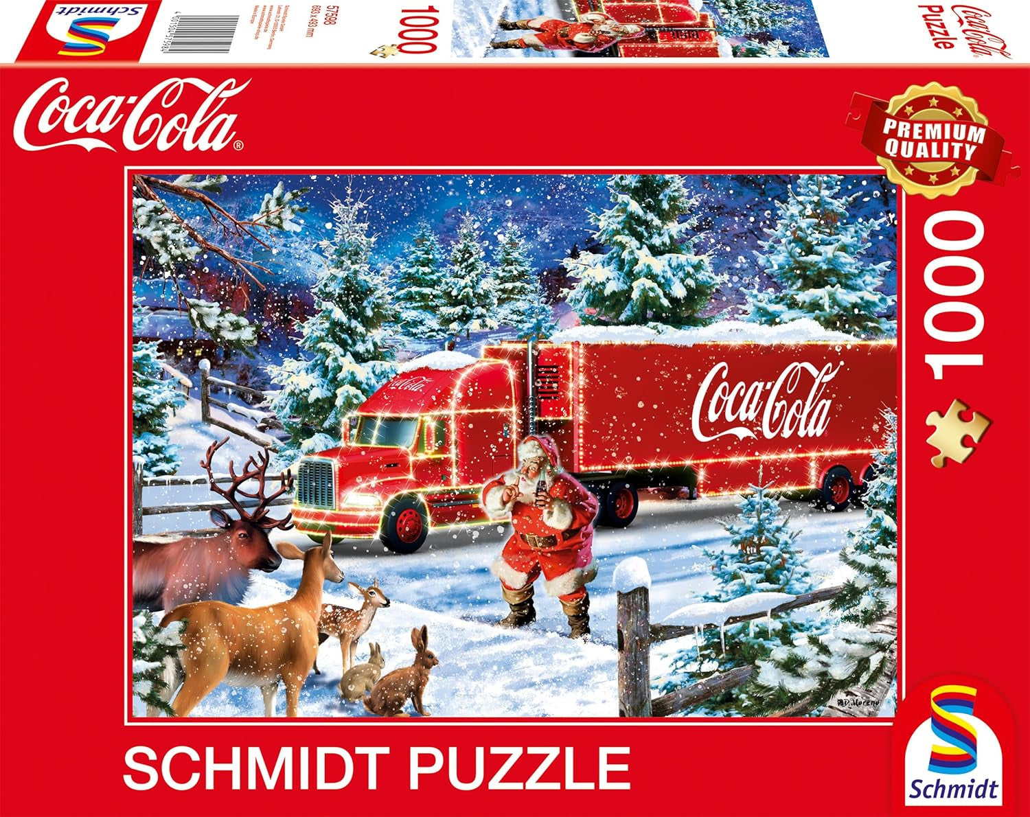 Schmidt Spiele 57598 Coca Cola Christmas Truck Puzzle da 1000 pezzi Naty Shop Titolo predefinito