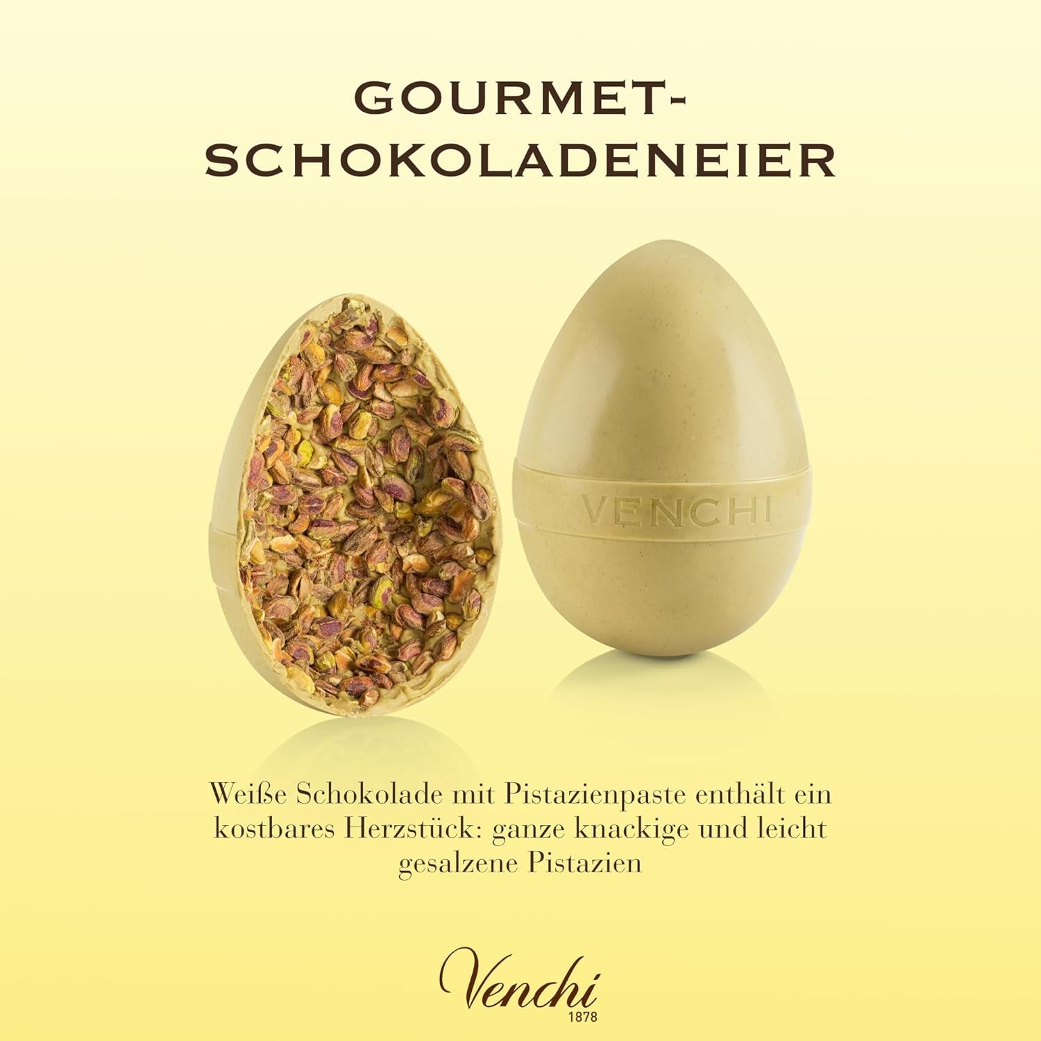 Venchi - Uovo di cioccolato, gusto pistacchio, con pistacchio intero, con sorpresa, senza glutine, 500g, collezione Pasqua, idea regalo