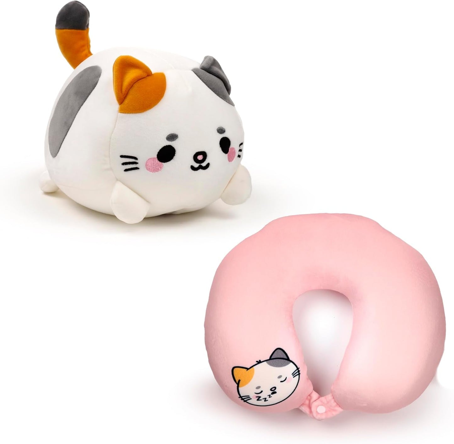 Puckator Swapseazzz Peluche Cuscino da Viaggio 2 in 1 Lola La Gatta Cuscini da Viaggio Standard Bianchi Naty Shop Titolo predefinito