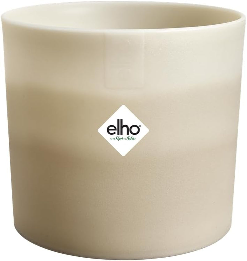 Vaso rotondo elho Colour Gradient 16 cm - per uso interno - 100% plastica riciclata - Ø 15,9 x H 14,7 - gres beige/beige