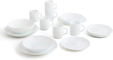 Servizio Piatti Bianco per 6, 24 Pezzi, 6 Piatti Piani, 6 Piatti Piani, 6 Piatti Dessert e 6 Tazze, Multicolore, 24 Pezzi