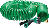 Relaxdays Tubo A Spirale Allungabile Fino A 20 Metri Tubo Flessibile da Giardino con Spruzzatore 7 Tipi di Getto Verde