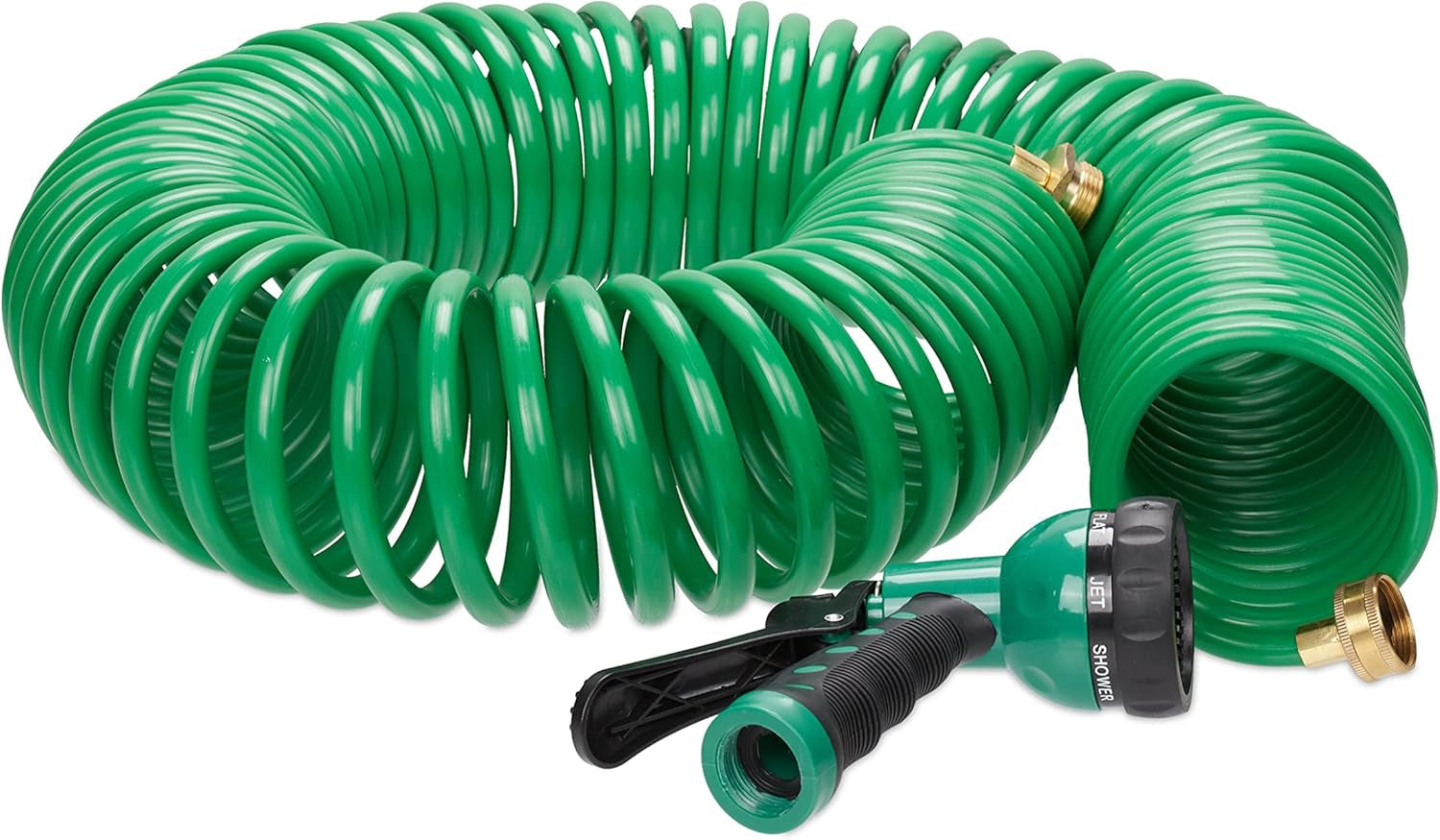 Relaxdays Tubo A Spirale Allungabile Fino A 20 Metri Tubo Flessibile da Giardino con Spruzzatore 7 Tipi di Getto Verde