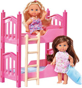 Simba 108178046 105733847 - Letto a 2 piani Evi Love / con due bambole Evi / con letto a castello / accessori inclusi / bambola da vestire / 12 cm, per bambini dai 3 anni in su