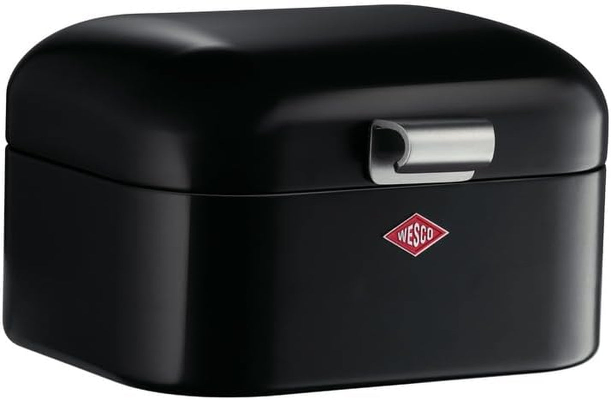 Wesco Mini Grandy Portapane in Rosa, Lamiera di Acciaio Verniciata a Polvere, Fori di Ventilazione e Maniglia Robusta Scatole per Conservazione degli Alimenti Naty Shop Nero