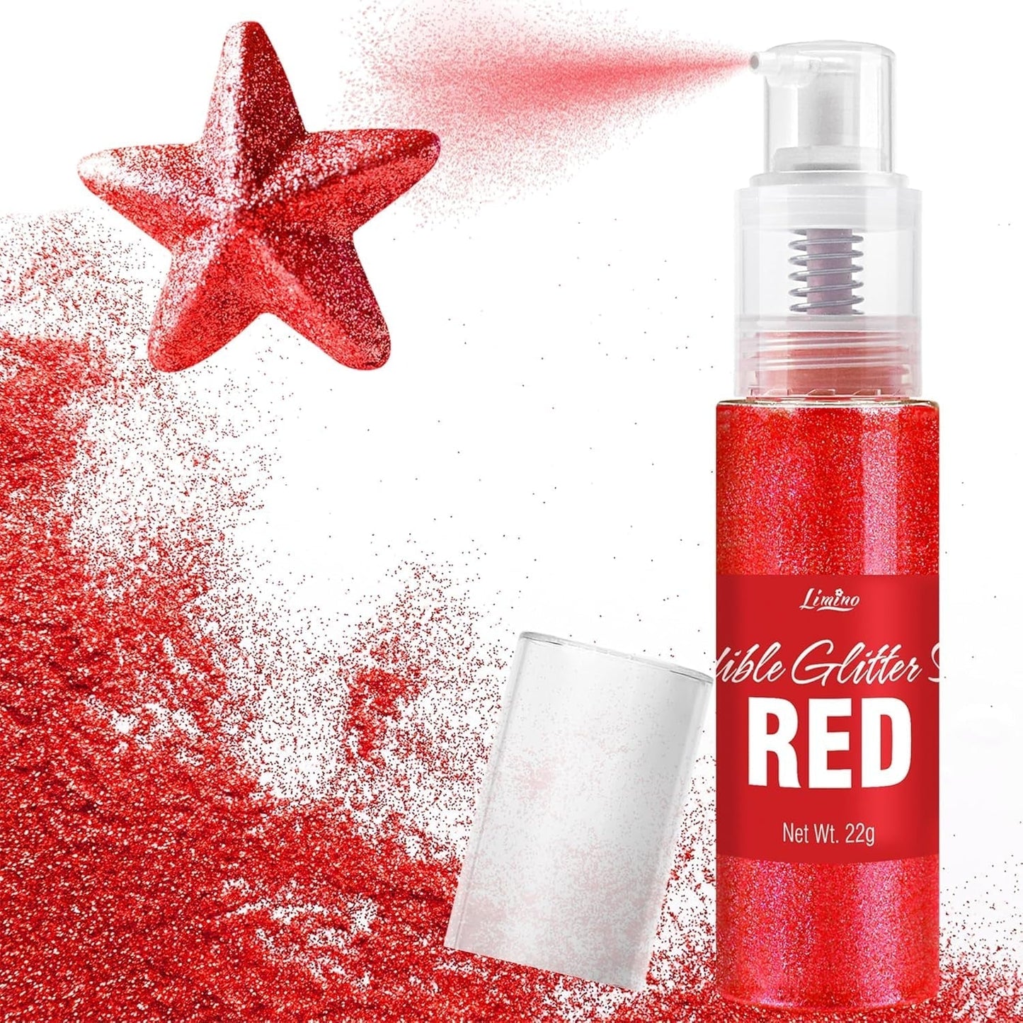 Spray commestibile glitter - Glitter commestibili 22G, polvere glitter commestibile per bevande, decorazioni per torte, macarons - Polvere glitter colorante alimentare, glitter commestibile per cocktail, muffin (Rosa)