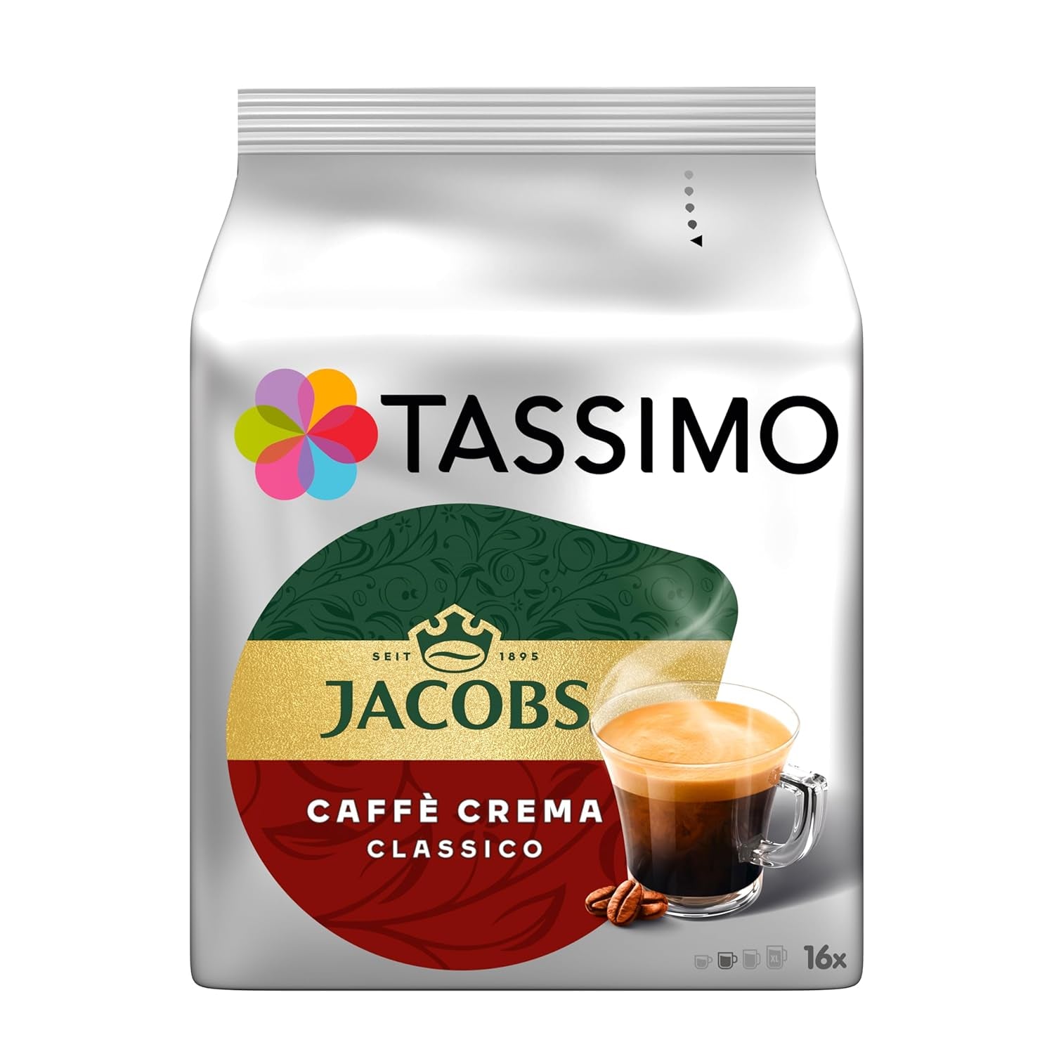 Tassimo Kapseln Jacobs Caffè Crema Classico, 5 x 16 cialde, 80 Kaffeekapseln
