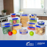 Barattolo per la conservazione degli alimenti KLIP IT System | 9,67 l | Barattolo per la conservazione impilabile e ermetico con coperchio, adatto per frigorifero/congelatore | Plastica senza BPA | clip blu | 1 pezzo (confezione da 4) contenitori per alimenti Naty Shop