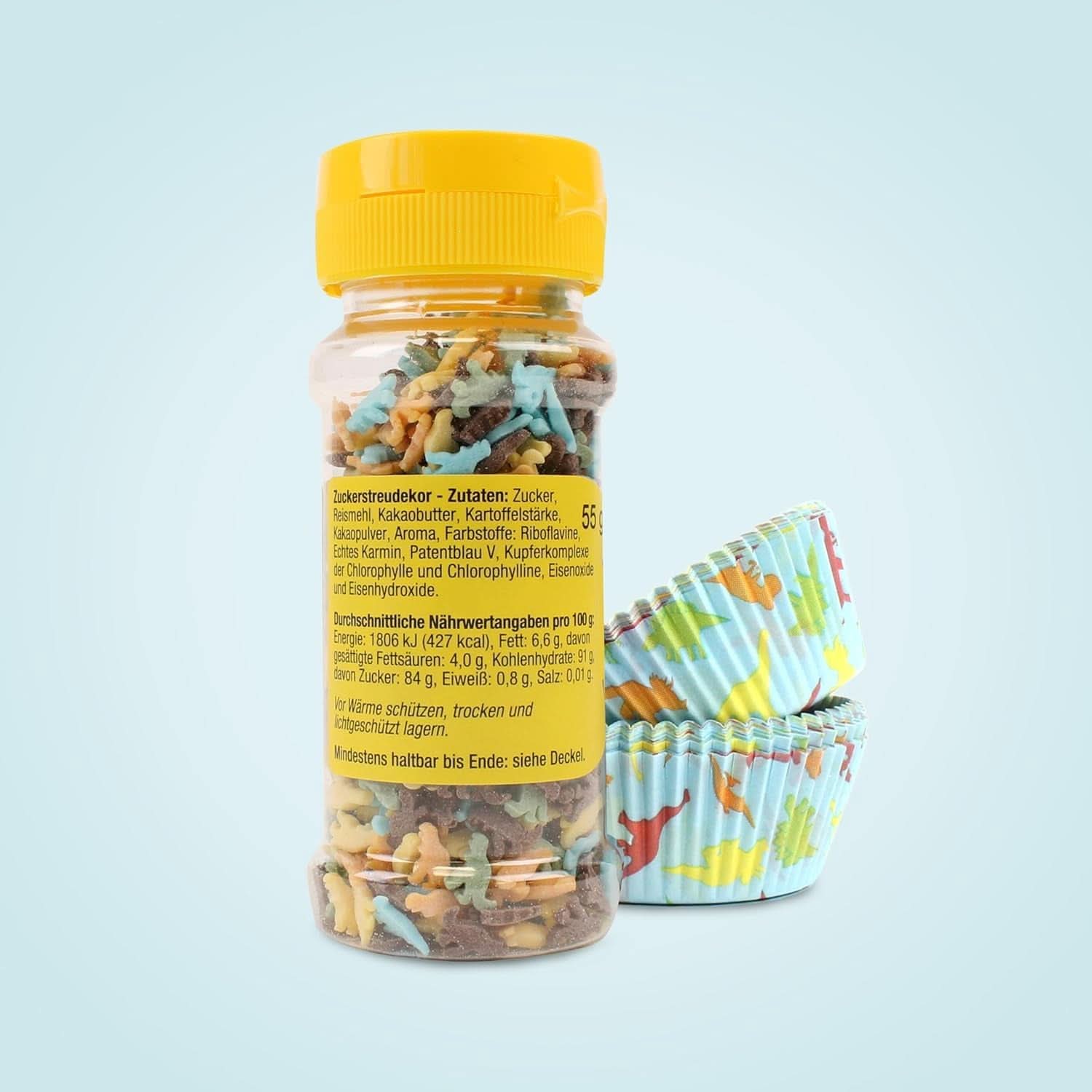 Set Günthart Dino, 55 grammi + 50 pirottini di carta per cupcake Sprinkles Naty Shop