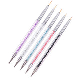 Set di 5 pezzi di pinsel Nagel, pinsel Nageldesign, strumenti per punteggiare nail art, penna acrilica professionale a doppia estremità per nail art design fai da te