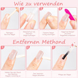 Kiiwah 48 pezzi unghie corte quadrate unghie artificiali rosa colla su punte per unghie corte punte per unghie finte