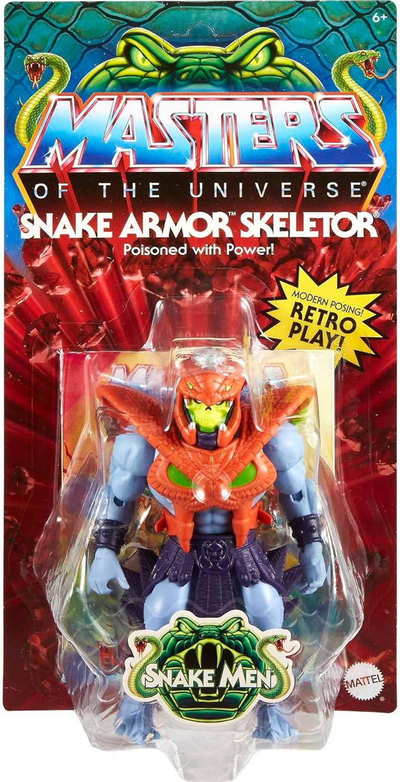 MASTERS of the UNIVERSE Snake Armor Skeletor - 16 giunti mobili, confezione retrò, mini fumetto, per bambini dai 6 anni in su e collezionisti adulti, action figure HKM68 Naty Shop