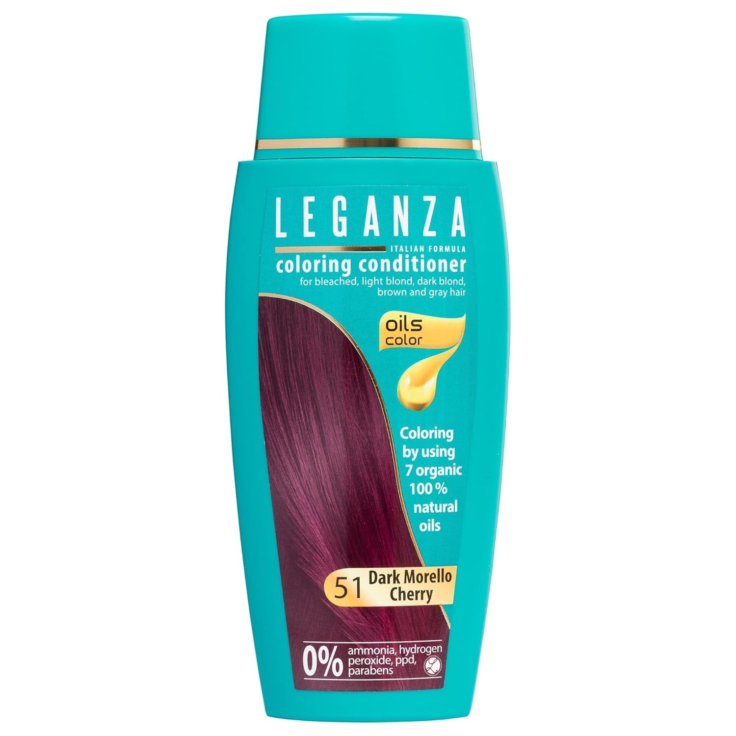Leganza Balsamo Naturale Tintura Per Capelli Colore 71 Café Latte | Tintura per capelli senza ammoniaca | Arricchito con 7 oli naturali | 150 ml Naty Shop Tintura Per Capelli 51 Ciliegie Morello Scure