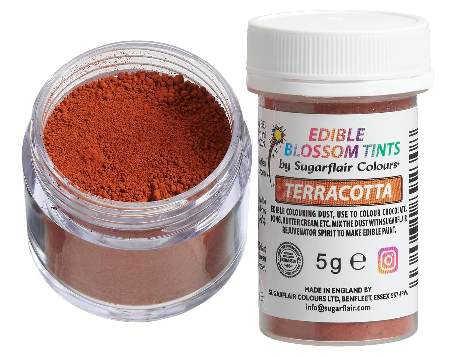 Sugarflair Blossom Tint Dust Terracotta Colorante alimentare in polvere - Colorante alimentare in polvere per decorazioni di torte, fondente, glassa, cioccolato, crema al burro, macarons e altro - 5G