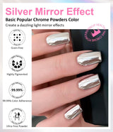 BISHENGYF Polvere per unghie cromata argento – Metal Holo Chromfarbener Nagelpuder, 1G Cromepulver Nägel Glitzer Glänzende Silver Nagelpulver Spiegeleffekt Pigment Nagelkunst, Diy-Design-Dekor Frauen Geschenk