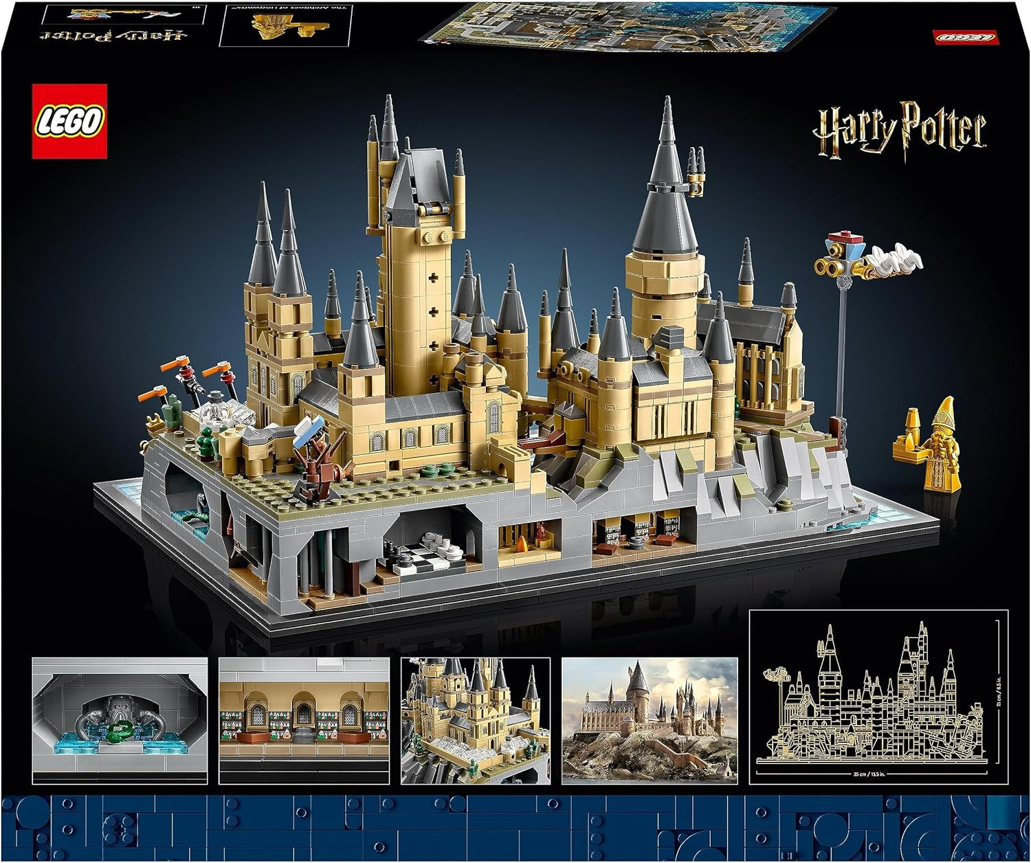 Castello di Hogwarts LEGO Harry Potter con le ali del castello - set da collezione per adulti comprendente torre principale e torre astronomica, camera dei segreti e minifigure dell'architetto - regalo per donne - 76419 Set da costruzione Besuche den LEGO-Store