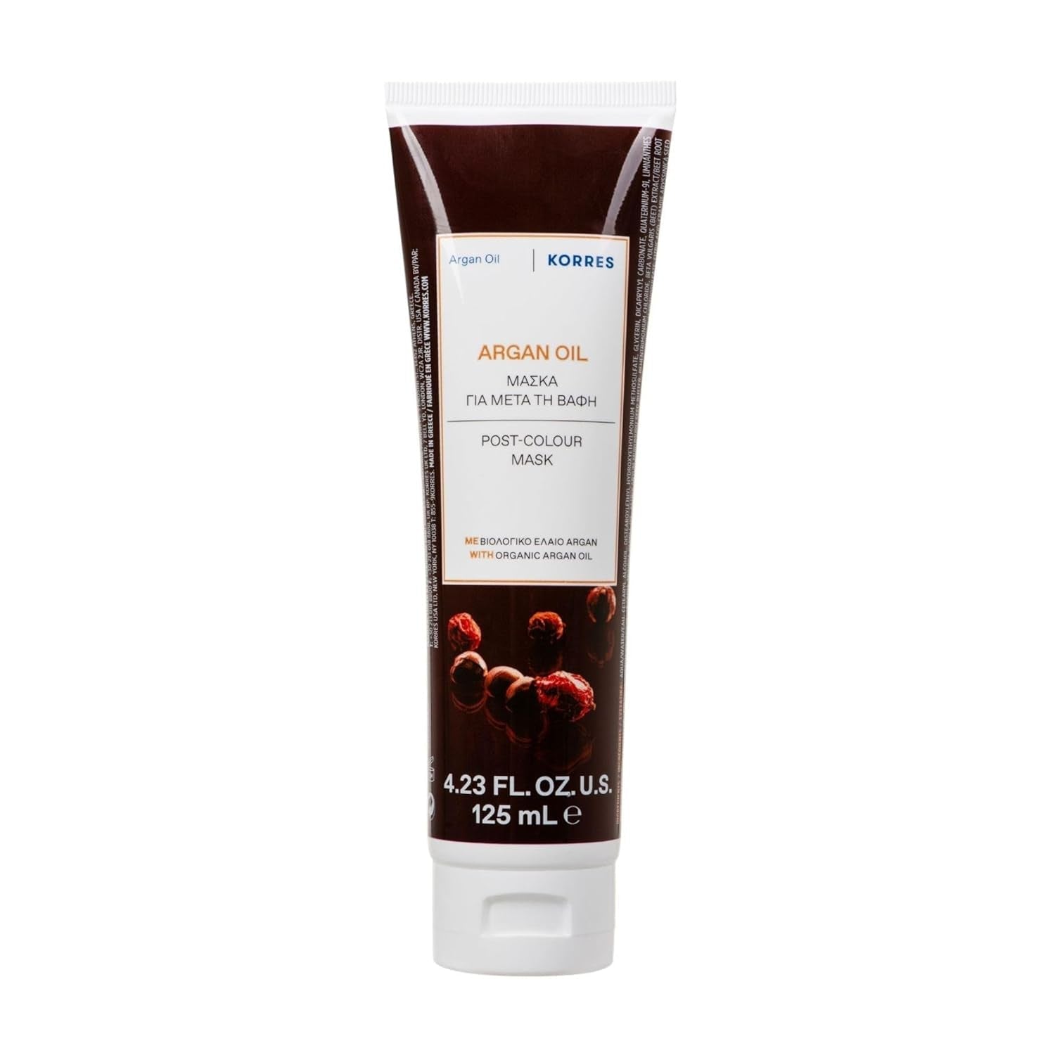 KORRES ARGAN OIL maschera per capelli, maschera nutriente con olio di argan, burro di karitè e proteine del grano, ideale per capelli colorati, vegan, 125 ml Naty Shop maschera per capelli Titolo predefinito