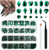 2630 pietre scintillanti di cristallo AB per unghie, 120 12 tipi di pietre scintillanti grandi + 2510 pietre di vetro rotonde K9 di 6 dimensioni per unghie, strass, disegni per unghie, ciondoli per unghie per Face Art
