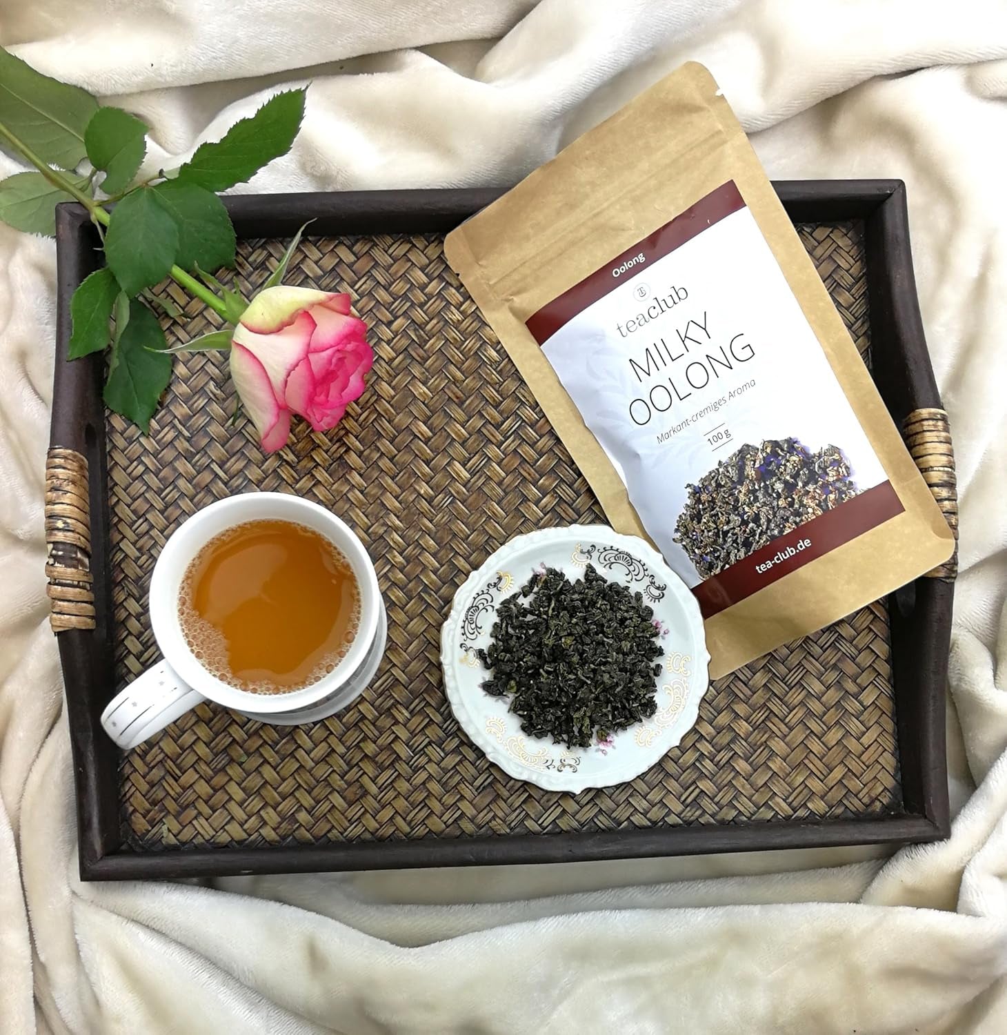 MILKY OOLONG 100G, tè Oolong premium con carattere di tè verde, tè verde sfuso semifermentato, tè verde sfuso Teaclub