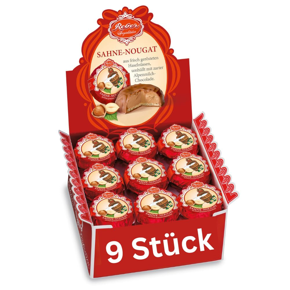 Reber Bites Torta Cioccolato e Tartufo, tartufi al brandy su cremoso torrone, ricoperto di delicato cioccolato al latte alpino, 40g (1 pezzo)