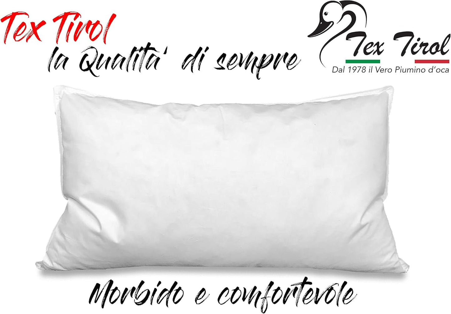 Guanciale Dolomiti Tex Tirol, piumino, cuscini standard in piuma d'oca Naty Shop