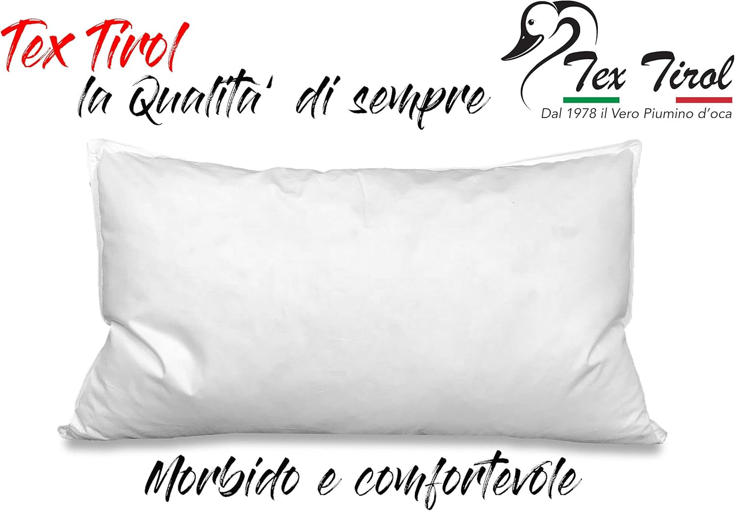 Guanciale Dolomiti Tex Tirol, piumino, cuscini standard in piuma d'oca Naty Shop