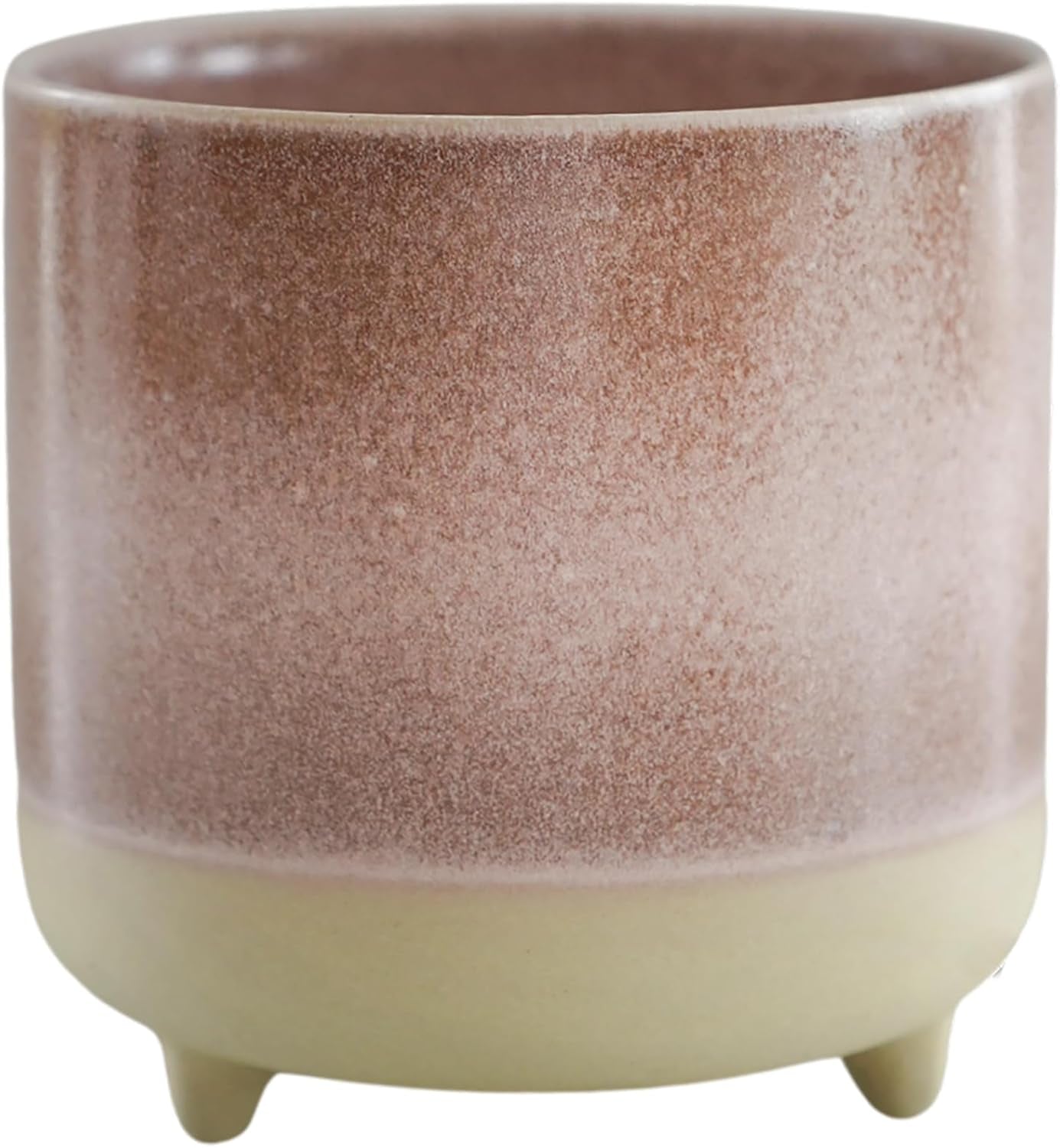 Vaso, ceramica, rosa opaco, reattivo, H 8,5 cm x P 8 cm