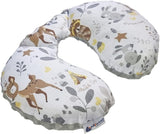 Medi Partners Cuscino per il collo del bambino Supporto per il collo 100% cotone / Minky Cuscino per il collo del bambino per auto Passeggino Viaggi Viaggio Sonno Cuscino per il collo Snooze Roll (REH con Minky grigio) Cuscini ortopedici cervicali Naty Shop Cervo con Minky grigio
