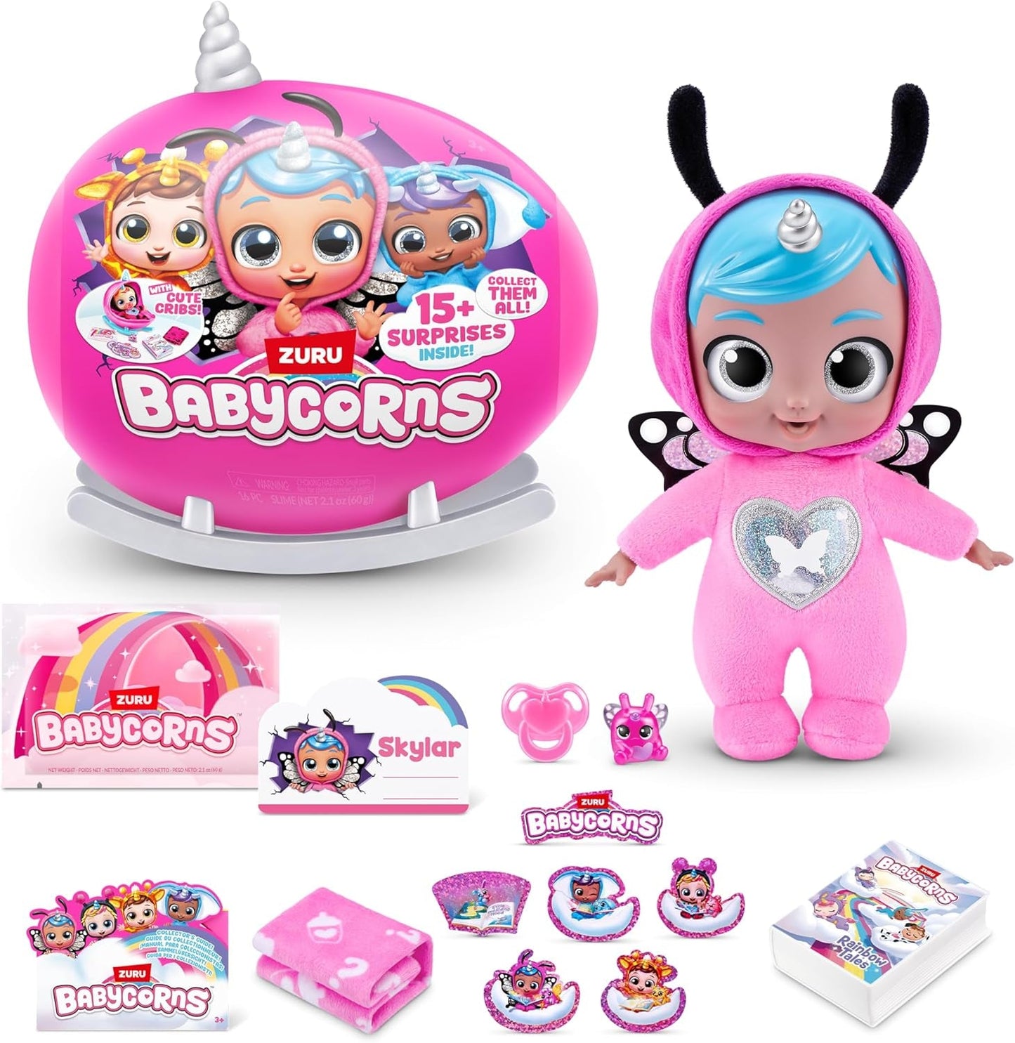 Babycorns Magic Dolls Serie 1 Piccolo (Skylar) di ZURU, Sorpresa, Unboxing, Bambina, Bambola